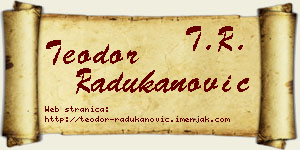 Teodor Radukanović vizit kartica